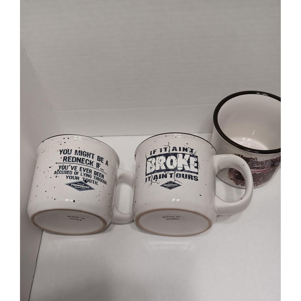 Jeff Foxworthy Redneck Outdoor Coffee Mug Set of 4 – Campfire Style Ceramic Mugs - Picture 3 of 3